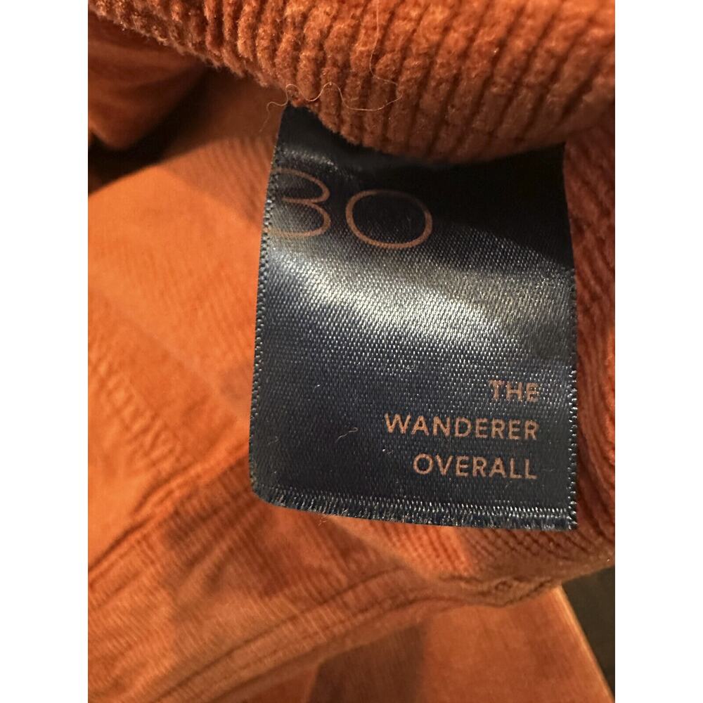 Anthropologie x PILCRO The Wanderer Corduroy Overalls Size 30 Distressed Orange - Picture 14 of 16